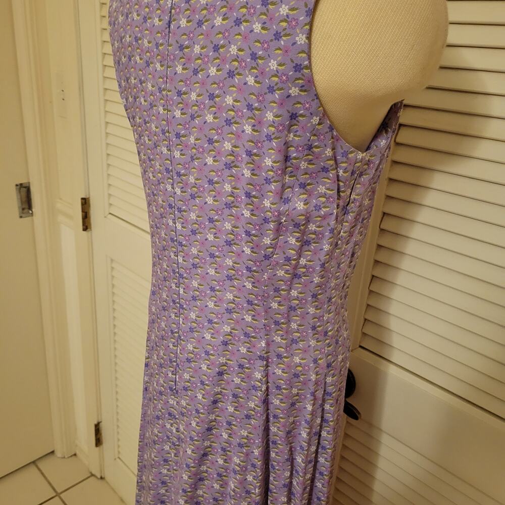 Jonathan Martin Purple Floral Maxi Dress Women's 5 Sleeveless Casual Summer - Picture 5 of 12